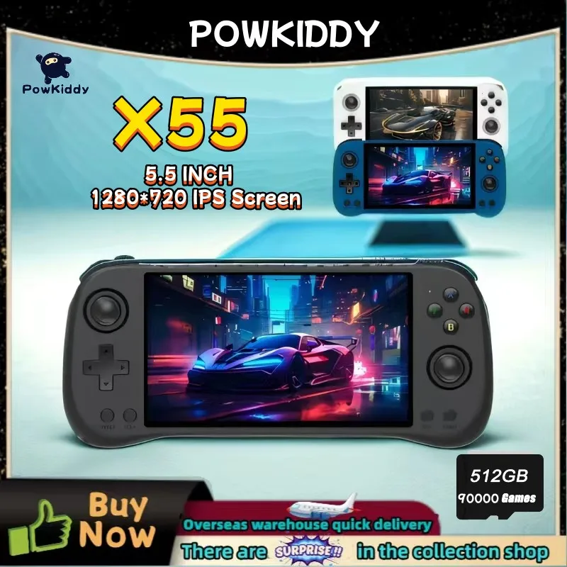 Gaming Console X55 - Портативная игровая консоль POWKIDDY X55, 5,5-дюймовый